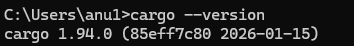 cargo 버전 확인