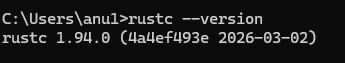 rustc 버전 확인